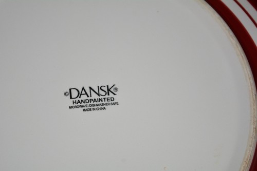 VTG DANSK Handpainted Stoneware Dinner Plates (6) Marischino Cherry Red - Picture 10 of 10