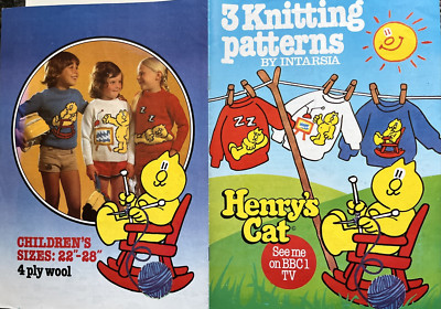 Henrys Katze STRICKMUSTER 3 Intarsien Pullover schlafend Gary Kennedy BBC TV