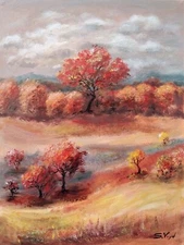 Original painting. Red abstrac. The picture is painted with acrylic on canvas