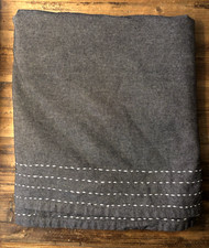 POTTERY BARN BEDDING Gray CHAMBRAY Toddler/Crib Bed Skirt Dust Ruffle 16" Drop