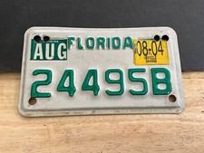 2004 Florida Motorcycle License Plate Tag 24495B