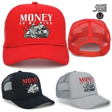 Money On My Mind Embroidery New Mesh Back Trucker Hat Snapback Cap MKA