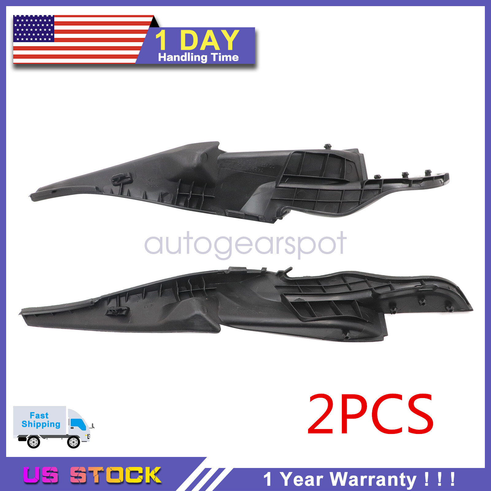 2016-2020 Honda Civic Front Wiper Motor Cover Trim Pair