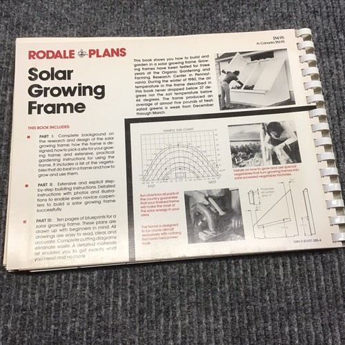 SOLAR GROWING FRAME Vegetables Year Round HOW TO BUILD PLANS RODALE BLUEPRINTS - Picture 2 of 9