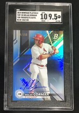 2019 Bowman Platinum Nolan Gorman Blue rookie auto /150 SGC 9.5 | 10