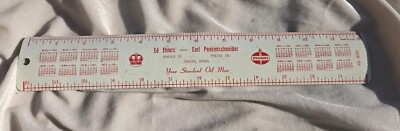 1951 / 1952 Earl Peekanscheider STANDARD OIL ADVERTISING TIN RULER, DIXON, IOWA