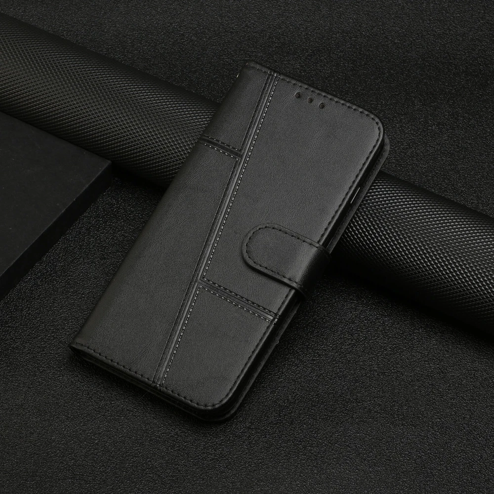 Durable Leather Wallet Stand Case for iPhone 16 15 14 13 12 11 Pro Max Plus