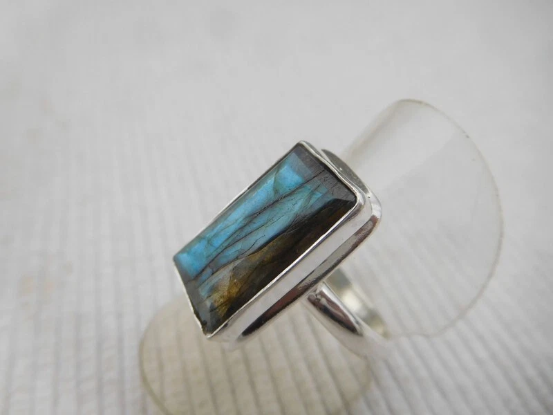 Bleu Labradorite Pierre Précieuse Argent Main Bague Mode Bijoux En Tout
