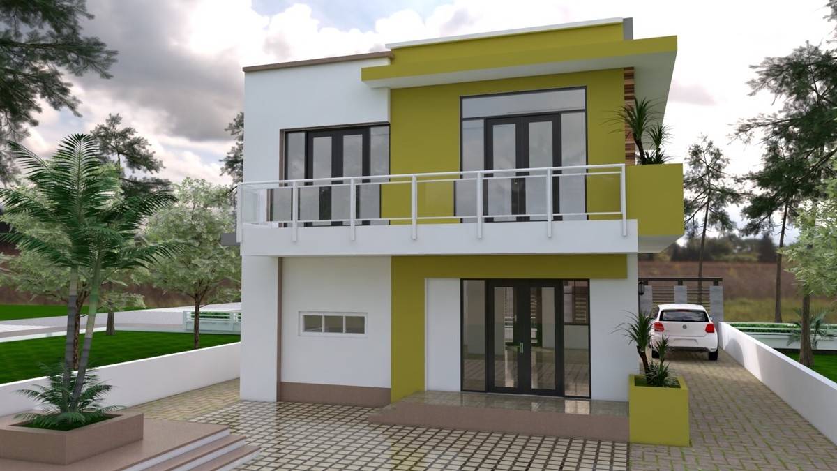 Plan De Maison 30x30 Pieds (9x9 M) – 3 Chambres, 2 Salles De Bains, Avec Hangar, PDF Imprimé A4
