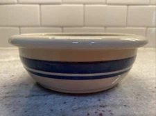 Friendship Pottery Coup Soup or Salad Blue Stripe 6 1/2" Bowl Roseville Ohio