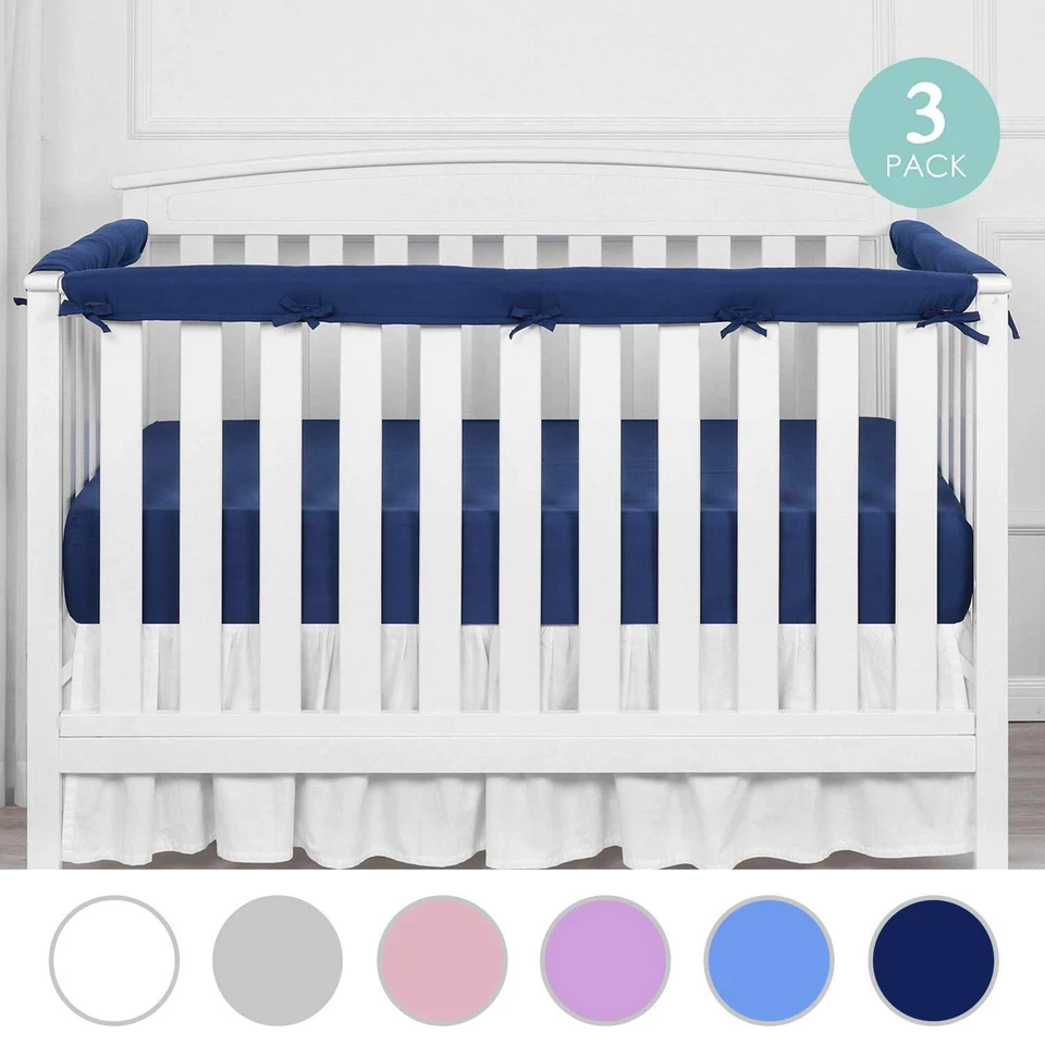 Cubierta protectora de riel de cuna de bebé 3 en 1 envoltura protectora segura para la dentición para cuna estándar Foto 2 de 4