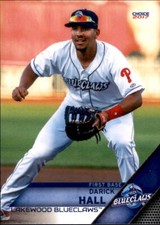 2017 Lakewood Blueclaws Choice 13 Darick Hall Hereford Sierra Vista Arizona Card