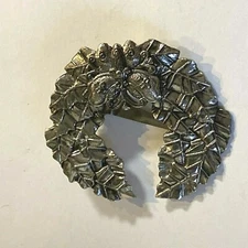 Vintage Neiman Marcus Sylvia Dahl Scarf Clip  Laurel Wreath silver tone