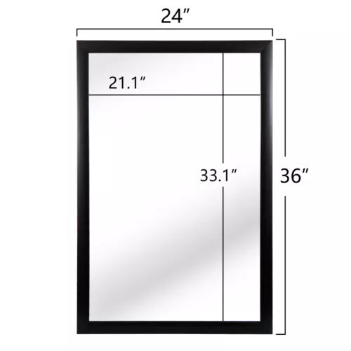 Bathroom Wall Mirror Vanity Mirror with Frame for Home Decor Round/Rectangular - Picture 28 of 40