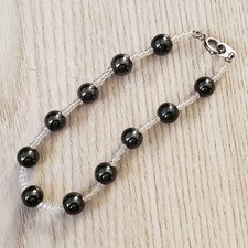 Hand- Made GENUINE MAGNETIC HEMATITE BRACELET 8" Long , 8MM - Made in USA
