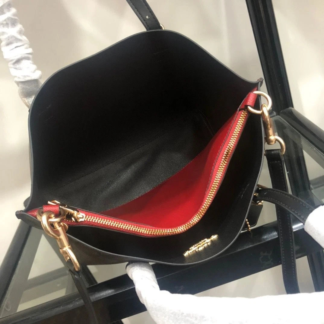 Borsa Coach Mollie Tote 25 C4250 2WAY PVC Tela Pelle Nero x Marrone Outlet Nuova