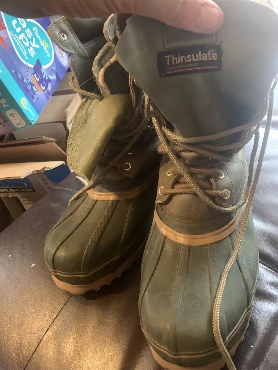 Vintage Hodgman Insulated Rubber Steel Shank Winter Fishing Boots Men's  Size 8 !