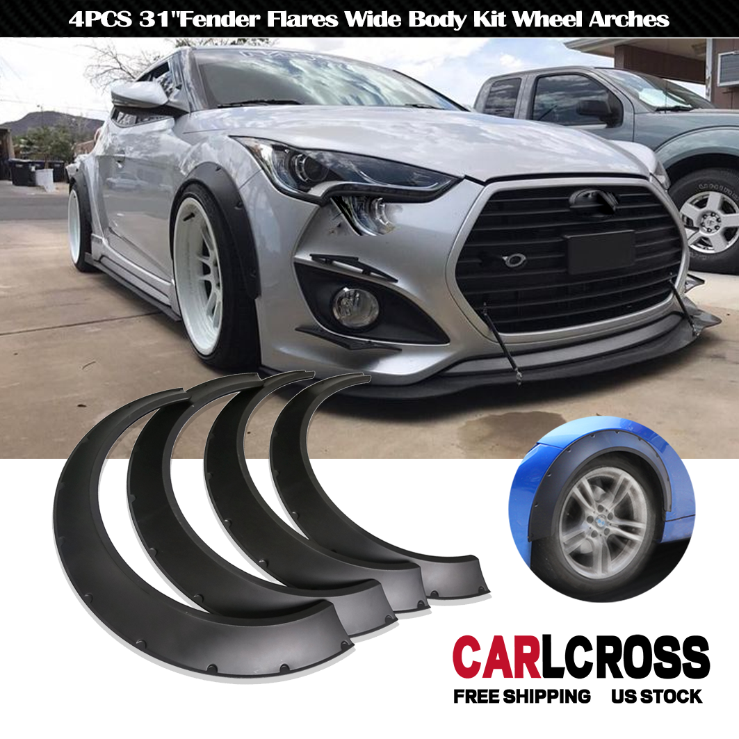 For Hyundai Accent Set of 4 Fender Flares Extra Wide Body Kit Wheel Arches