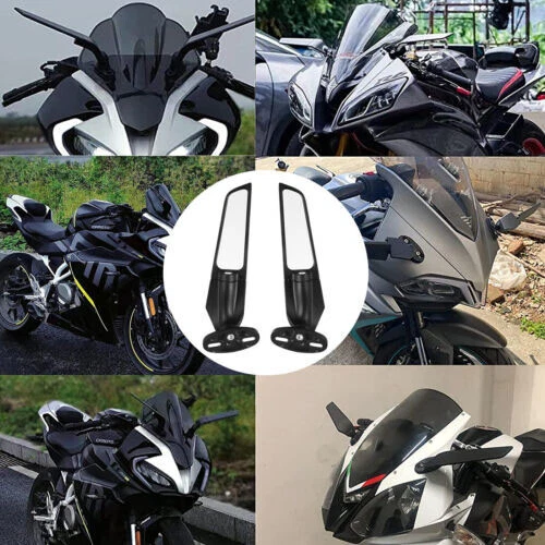 Adjustable Side Mirrors Rearview Wind Side Mirror Fit For Yamaha YZF R1 R3 R6 — 第 2/4 张图片