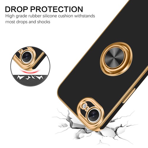 360° Ring Stand Case do iPhone 16E 6,1" 2025 z odporną na wstrząsy pokrywą telefonu - Zdjęcie 24 z 33