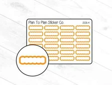 2226-4~~Orange Scalloped Quarter Boxes Planner Stickers.