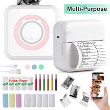 Mini Pocket Thermal Printer Wireless Bluetooth Inkless Photo Printing with Paper