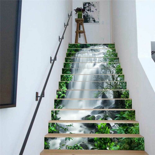 13pcs 3D Stair Riser Staircase Sticker Vinyl Photo Mural Decal Scenery Wallpaper - Picture 25 of 58