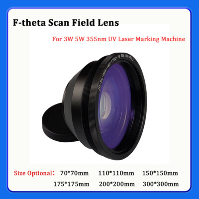 70-300mm 355nm F-theta Scan Lens Field Lens For 10W 15W UV Laser Marking Machine