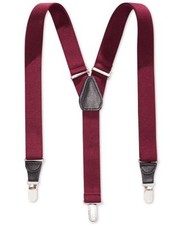  85 Club Room Men'S Purple Solid Elastic Stretch Metal Clip-On End Suspenders