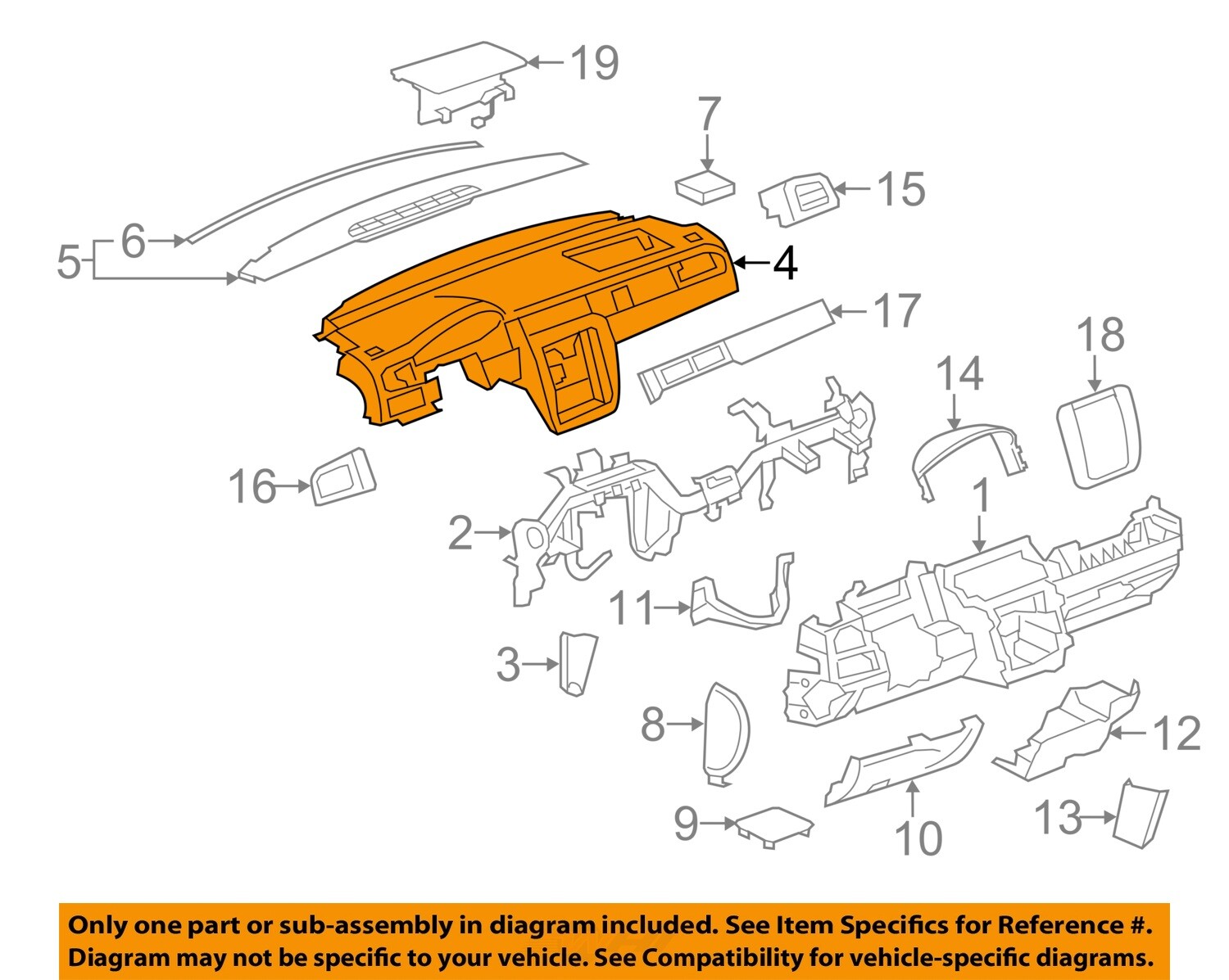GM OEM 07-14 Avalanche Instrument Panel-Instrument Panel 23224747 | eBay