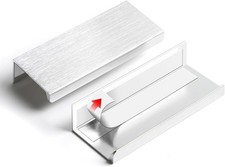 5 Pack 3 inch self Adhesive Cabinet pulls Silvery Finger pulls for cabinets S...