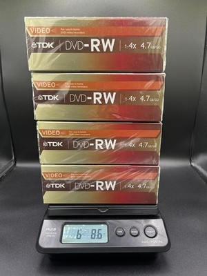TDK DVD-RW | 10Pack | 1.4x | 4.7 GB/GO | Rewritable Discs | 6 Hours | New Sealed