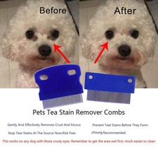 Tear Stain Remover Dog Grooming Comb - Gently Removes Mucus, Crust, and Eye S...