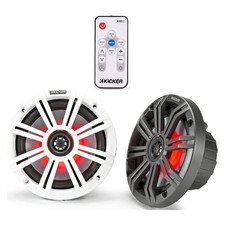 Kicker 45KM654L 6.5" 195W Marine Multicolor LED Speakers Pair w/Remote Control