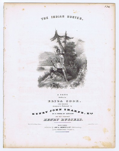 The Indian Hunter - 1843 - Thayer litho - Eliza Cook and Henry Russell - scarce