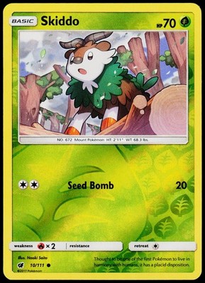 Skiddo Common SM - Crimson Invasion 10/111 NM Reverse Holo