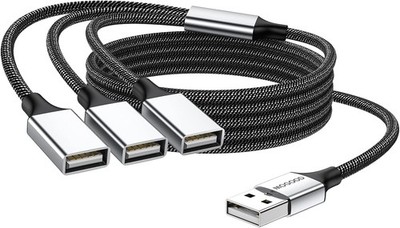 MOGOOD USB 3 Port Splitter Kabel USB Typ B Splitter 1 Stecker auf 3 Buchse USB