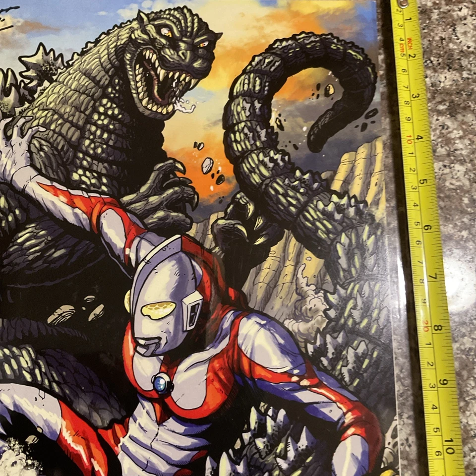 17x11 Godzilla Vs. Ultraman Vs. Kikaider Print Signed By Matt Frank. - Image 3 of 4