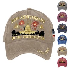 United States 250th Anniversary Hat Baseball Cap Suitable for Multiple Occasion