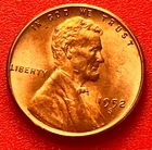 1952-S Lincoln Wheat Cent Penny GEM RD BU From an Original Bank Roll