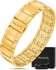 MagnetRX  3x Strength Therapy Magnetic Bracelets for Titanium Gold plated 