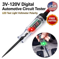 3v-120v Digital Automotive Circuit Tester Led Test Light Voltmeter Polarity