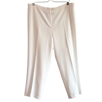 Basler White Cropped Trousers Lined Pants Size US 12 44 Luxury Careerwear Mature