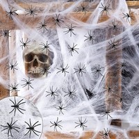 Halloween Spinnennetz Dekoration 200G Mit 30 Spinnen Dehnbare Deko Set Fasching