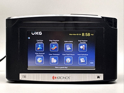 Kronos InTouch 9100 Time Clock 8609100-002 Badge Entry Factory Reset + Adapter