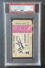 1956 World Series Game 2 Stub PSA Good 2 New York Yankees Brooklyn Dodgers Berra
