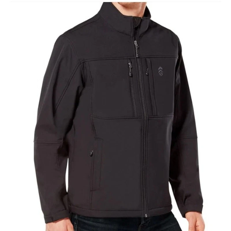 Free Country Men's Ultimate Super Softshell Black Jacket Size Large Outdoors