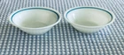 2 Vtg PYREX TABLEWARE by CORNING Berry Veggie Side BOWLS Teal Rim Line