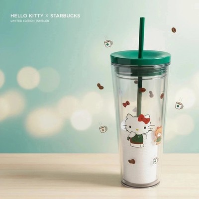 New Limited Edition Starbucks Hello Kitty Cold Cup Tumbler 2025 Acrylic 24oz