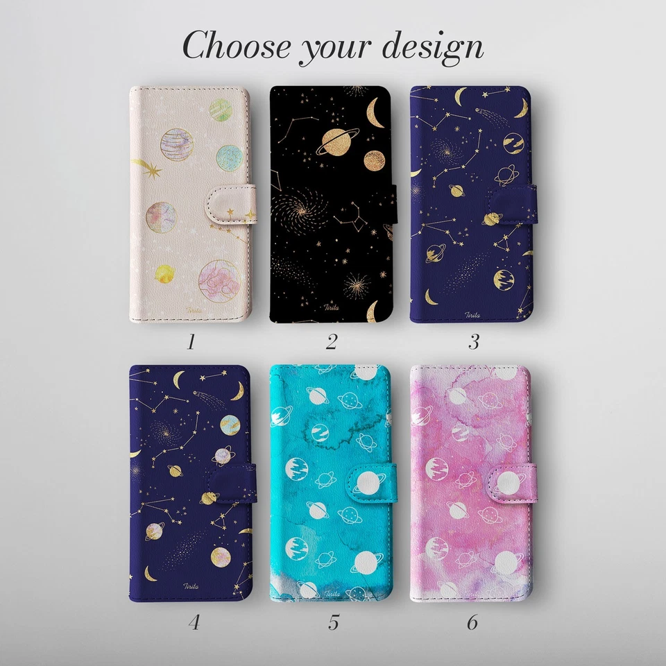 Personalised Wallet Phone Case for iPhone 17 16 15 14 13 Pro Max Galaxy Planet - Image 2 of 4